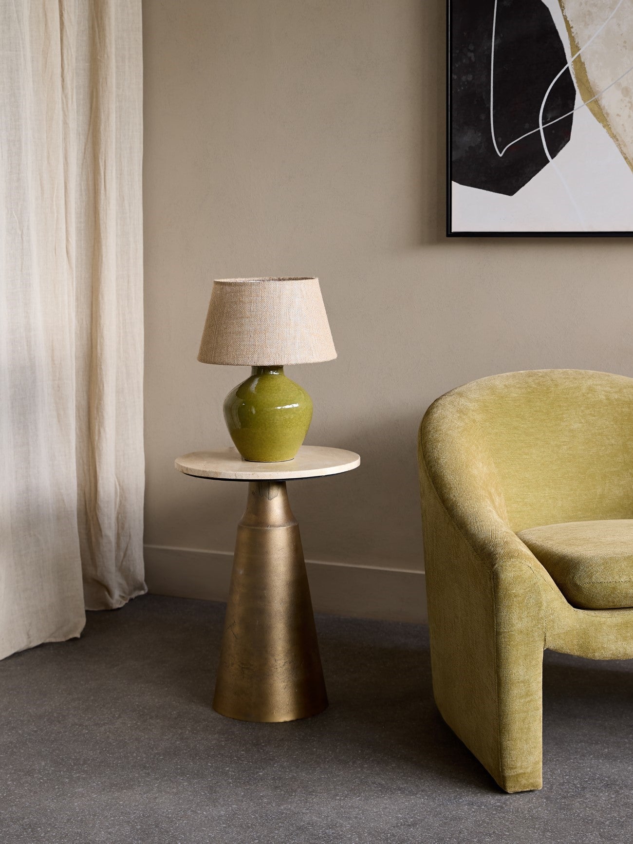 Aubrey Green Ceramic Table Lamp | Small